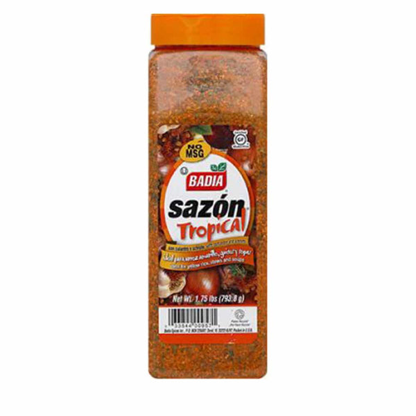 Badia, Tropical, Sazon, Oranje, Kruidenmix, Tropisch, Rijst, Vlees, Soep, Koken, Online, Good Exotic Food, 793.8g, Groot,