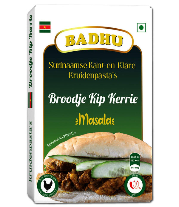badhu, broodjes kip kerrie, kip kerrie, masala, kruidenpasta