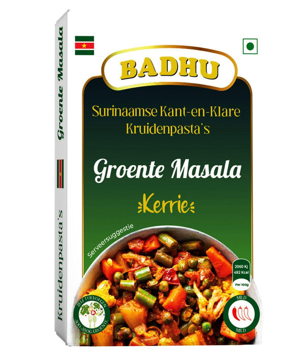 badhu, kruidenpasta, masala, kerrie, groente ,masala
